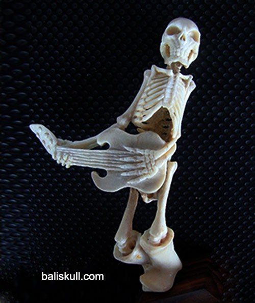 skeleton with guitar with deer antelier material produce by Bali Skull