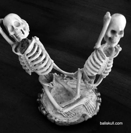 double skeleton made of deer antelier by Bali Skull