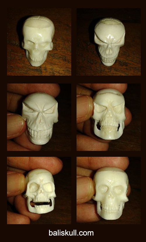 Skull beads made of natural bone diameter 25 mm